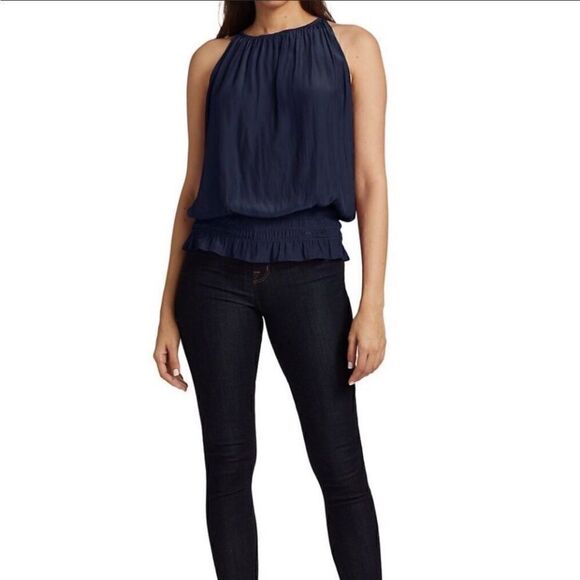 RAMY BROOK Lauren Sleeveless Navy Top Size XS - Picture 1 of 7